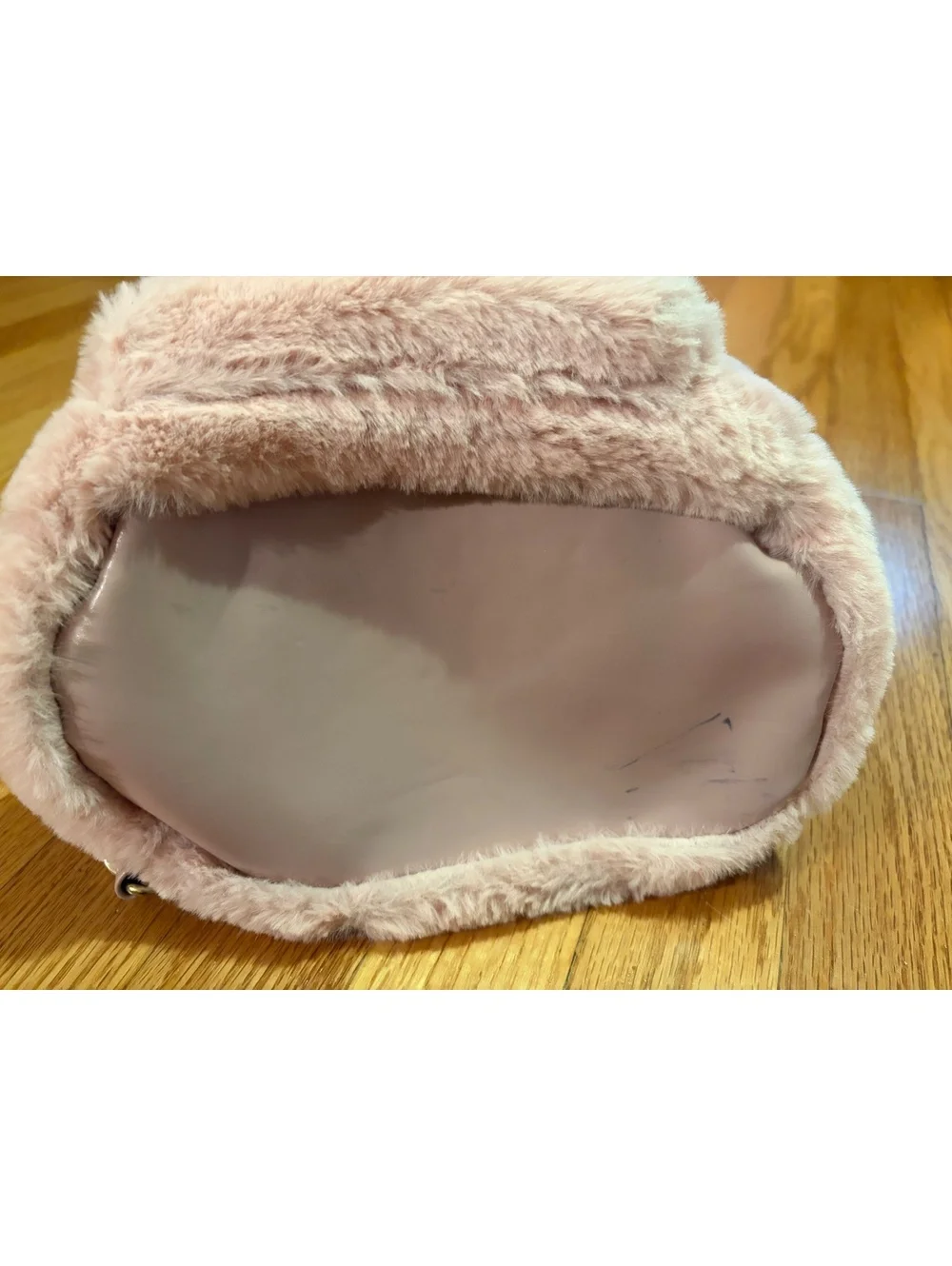 Cute Pink Faux Fur Bunny Backpack with Adjustable Straps